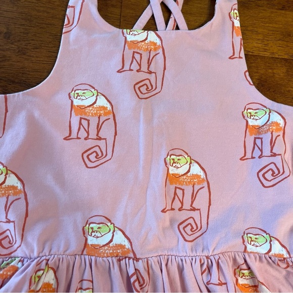 Tea Collection pink monkey dress stretchy size 10 - Picture 2 of 7